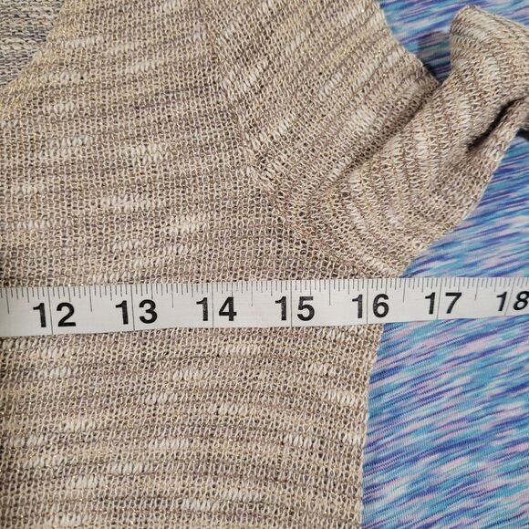 LUSH Size Small Beige Knit Long sleeve with Sheer Hem - Picture 2 of 7